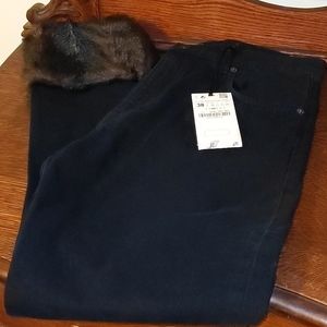 The Vintage High Rise in Mic Black Fur Hem